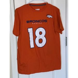 Women's NFL Team Apparel Denver Broncos Manning 18 RingSpun Soft T-Shirt Medium